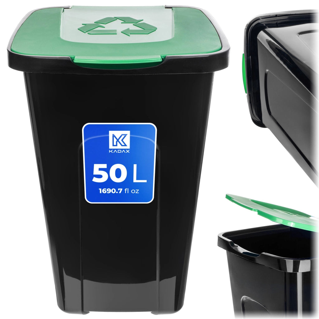 Set di 4 contenitori per la raccolta differenziata dei rifiuti KADAX da 50 litri