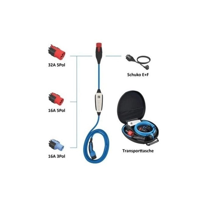 NRGkick 12501001 Caricabatteria per Veicolo 22 kW 32 A Wi-Fi Bluetooth IP67 5 m colore Nero Blu