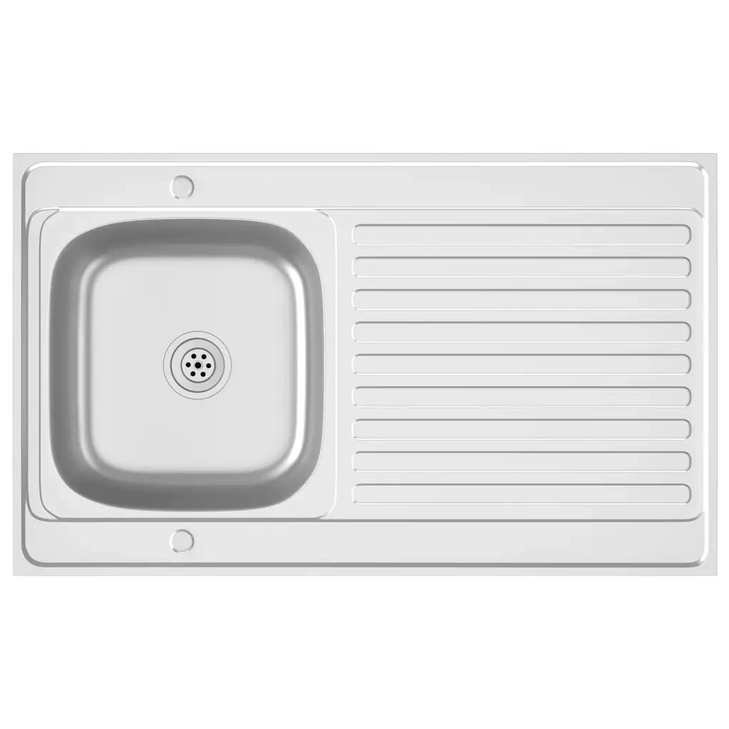 Lavello Cucina e Scolapiatti Argento 1000x600x155 mm in Acciaio cod mxl 51783