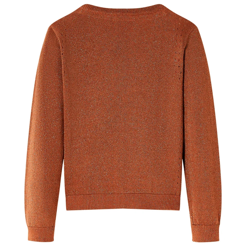 Cardigan da Bambina Lavorato a Mano Cognac 128 CFW7838850