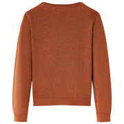 Cardigan da Bambina Lavorato a Mano Cognac 128 CFW7838850