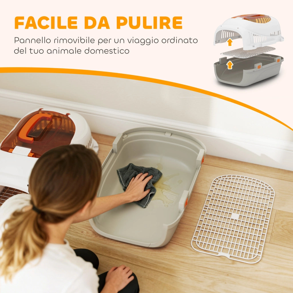 Trasportino per Gatti e Cani Piccoli ¨C Zephmum ¨C Grigio Plastica 49x32x31 cm