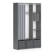 Vicco Armadio multifunzione Grigio 38 x 178.1 cm Con cassetti pieghevoli (grigio)
