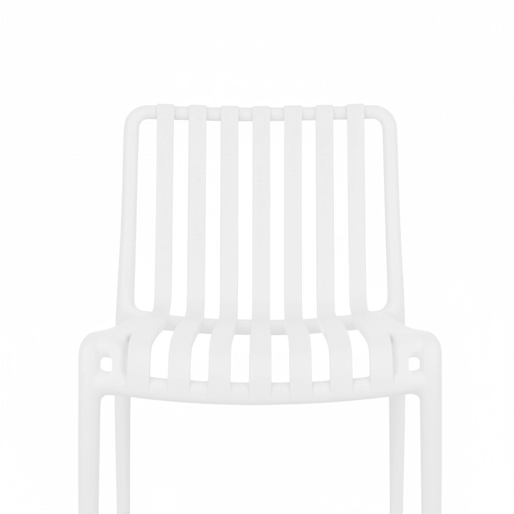 Sedia da esterno Iside in plastica resistente, modello comfort premium bianca