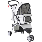 Carrello Pieghevole per Animali Domestici ¨C zephmum ¨C Grigio 75x45x97 cm