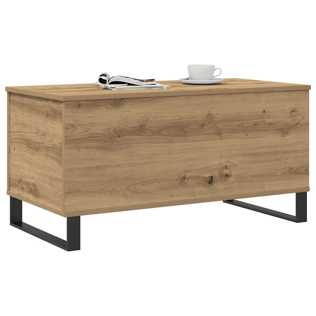 Tavolino Salotto-Tavolino da soggiorno-Tavolo Rovere Artigianale 90x44,5x45 cm in Truciolato