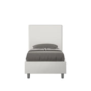 Letto imbottito Singolo 90x190 cm Focus - Similpelle,Tortora,Con rete