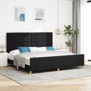 Struttura Letto in Tessuto Nera  200x200 cm