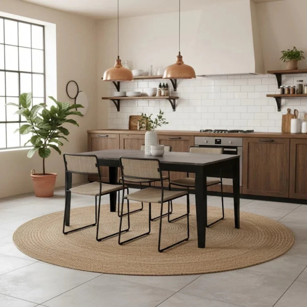 Tavolo da pranzo allungabile effetto marmo antracite Moon 130-290x80 cm fino a 12 posti Made in Italy | Duzzle