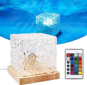 Lampada a onde 16 colori con controllo a distanza e basamento in legno - Cubo aurora 3D per riproduzione del cielo notturno per camera da letto e party.