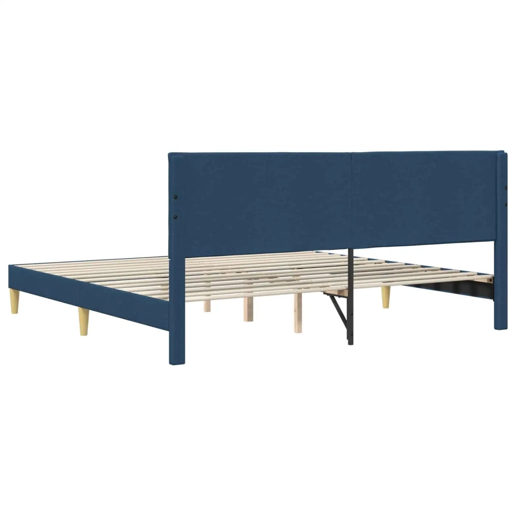 Struttura del letto con testiera Blu 180 x 200 cm Tessuto 42027605