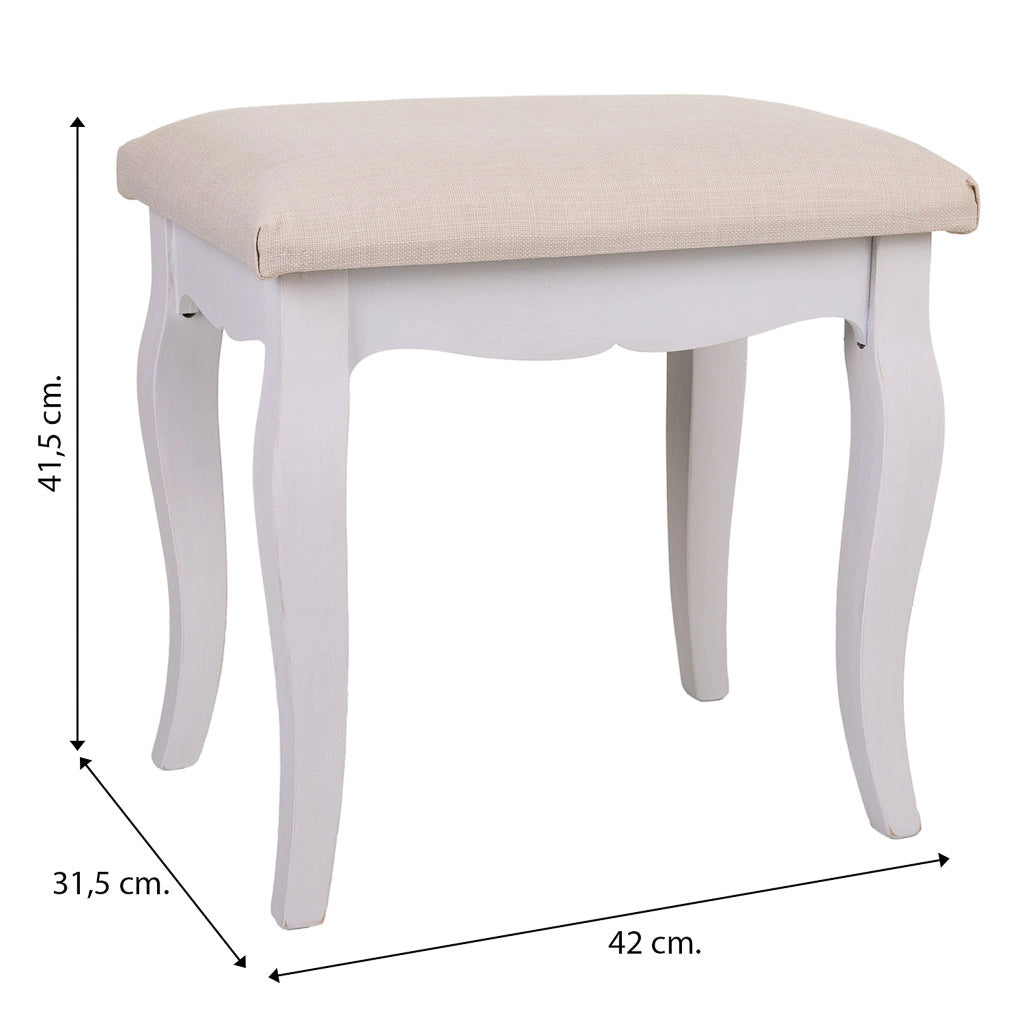 Panchina in legno bianco 42x31,5x41,5