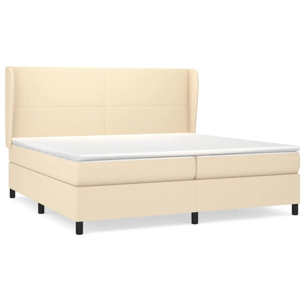 Giroletto a Molle con Materasso Crema 200x200 cm in Tessuto
