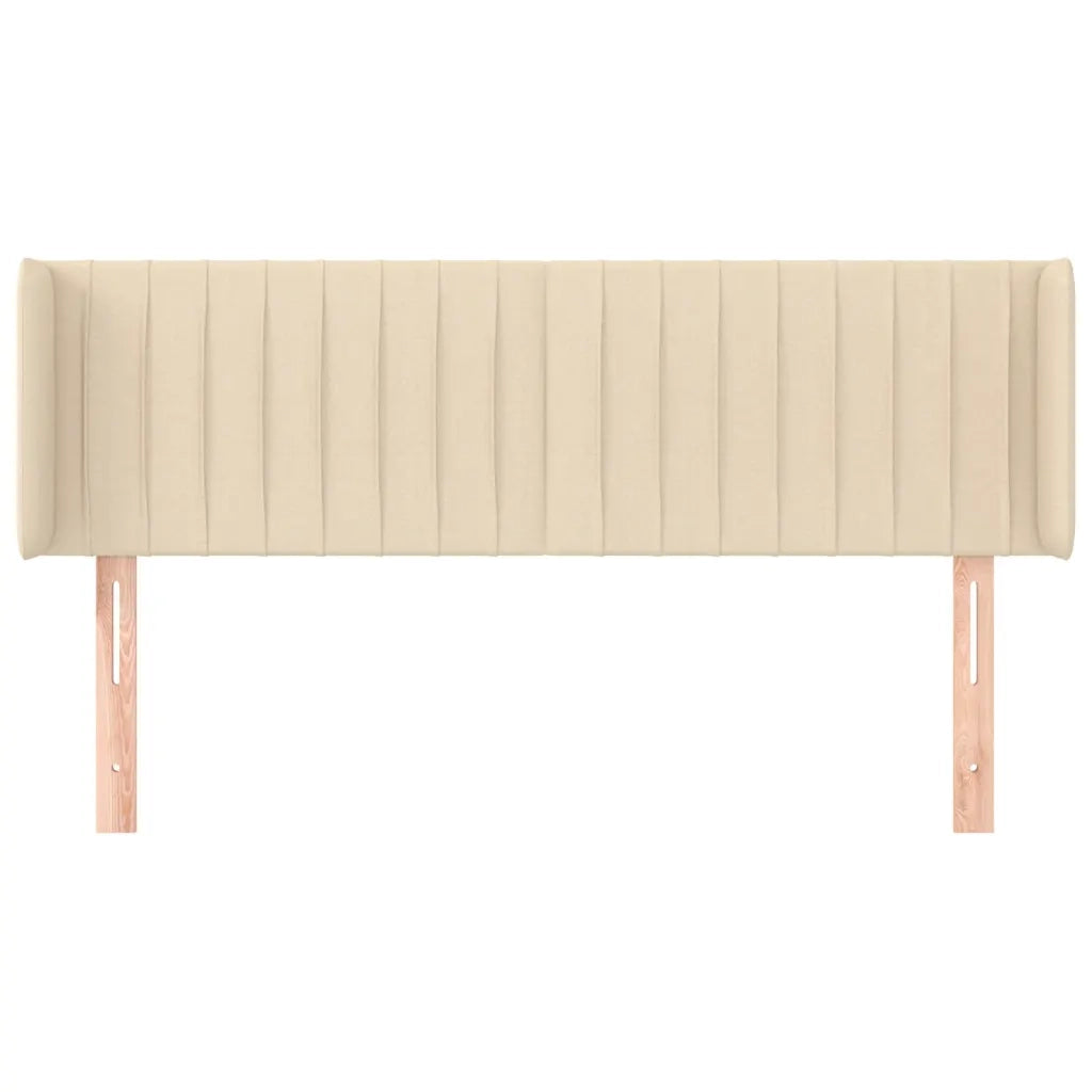 Testiera | Testata ad Orecchio Crema 147x16x78/88 cm in Tessuto