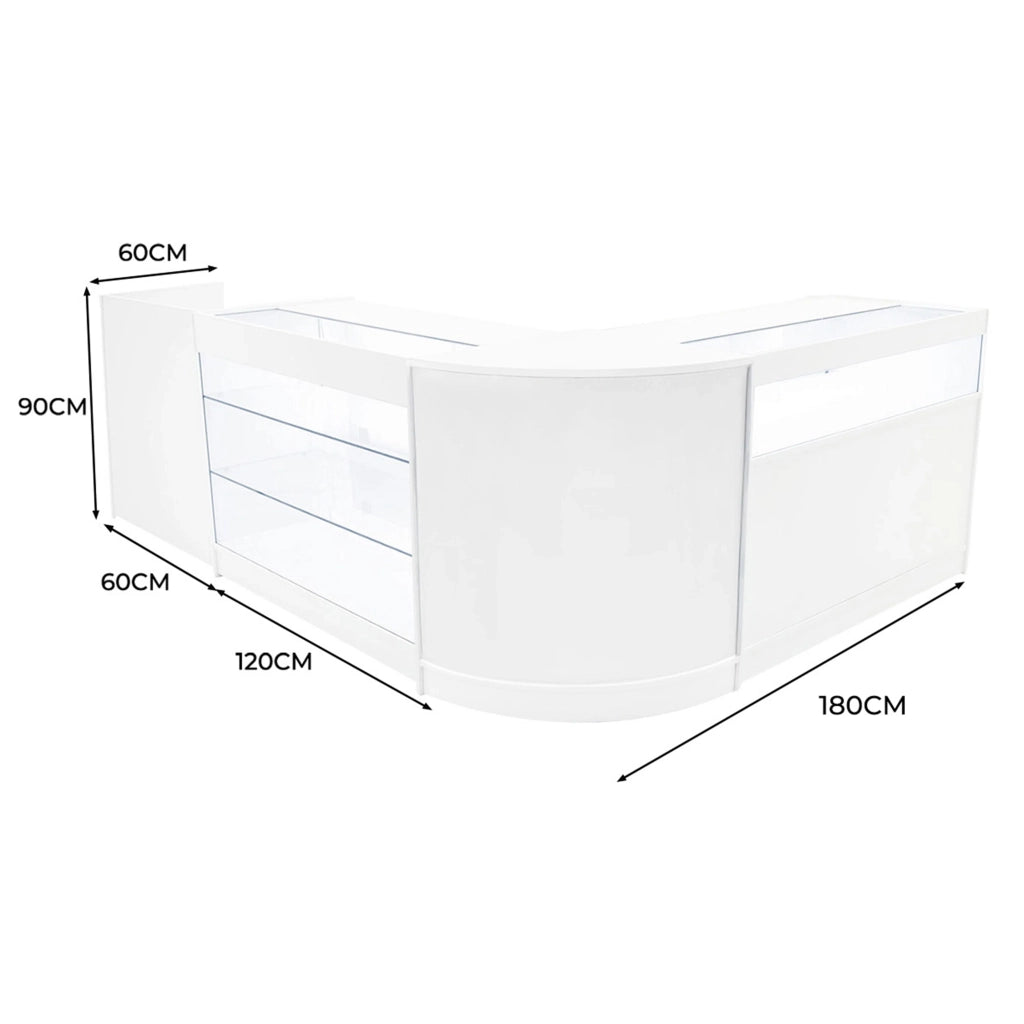 Set Banconi Bianco Polaris LED K1200 B1200 CM60 TB60 con Serratura e Vetrina