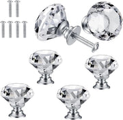 Set di 6 viti di cristallo per armadi, porte e armadi a muro - maniglie e viti da 30mm