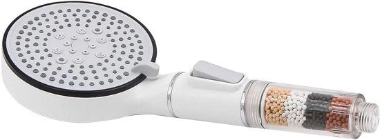 Douchekop ad alta pressione con 5 modalità e filtro d'acqua per sistemi di trattamento dell'acqua universali (bianco)