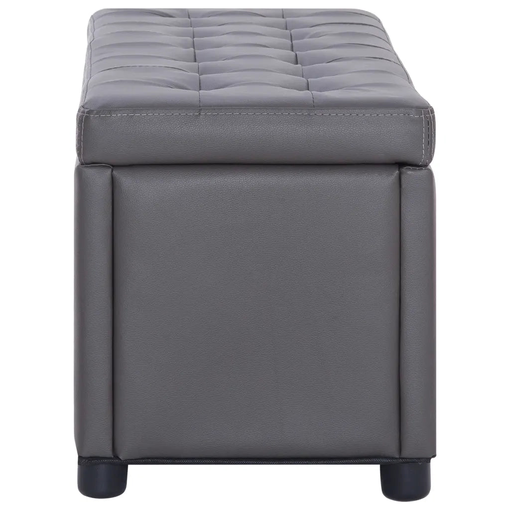 Cassapanca-Panca con Contenitore-Baule 87,5 cm Grigia in Similpelle
