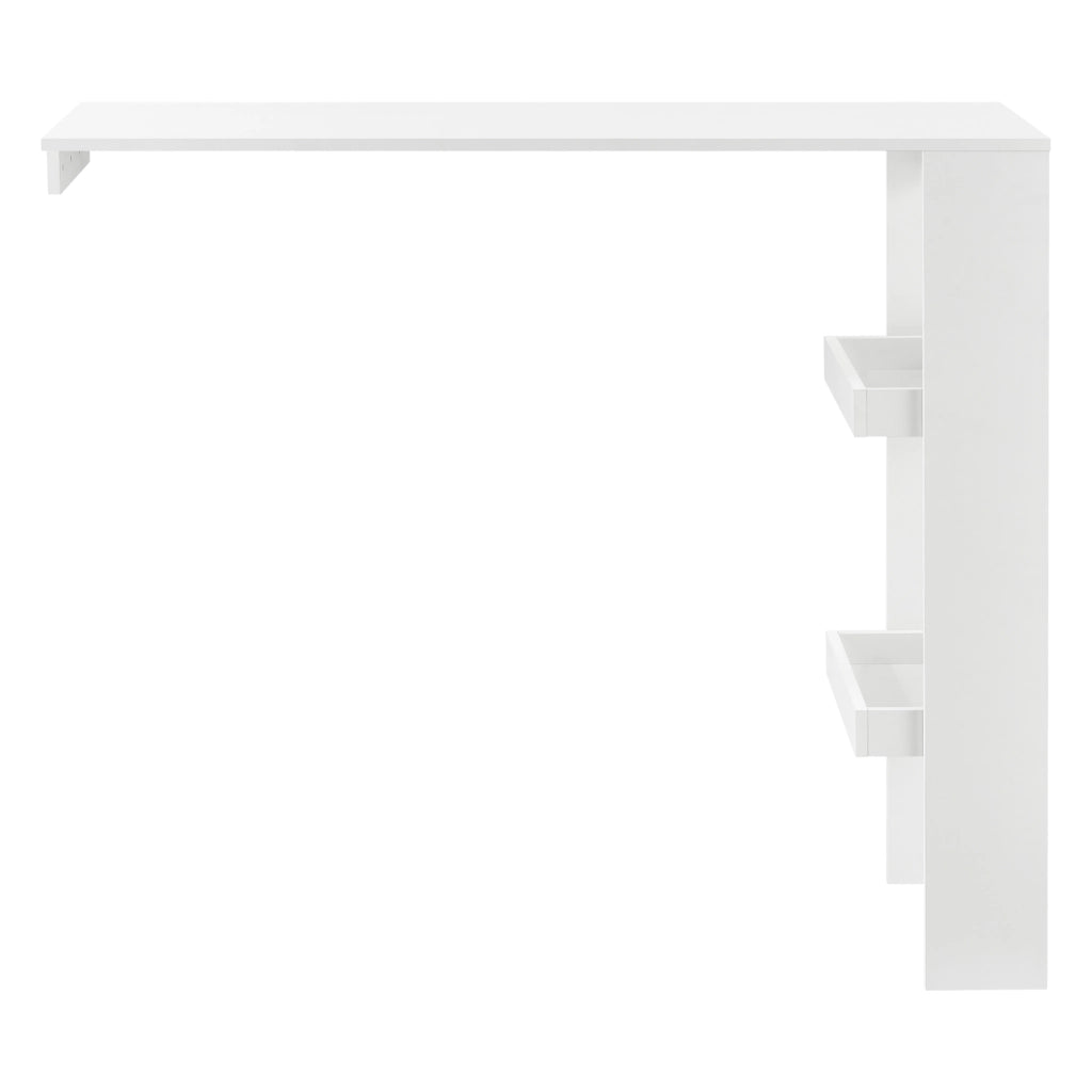 Tavolo Alto Bromölla da Bar Cucina Bancone da Parete con 2 Ripiani 120 x 45 x 106 cm - Bianco [en.casa]