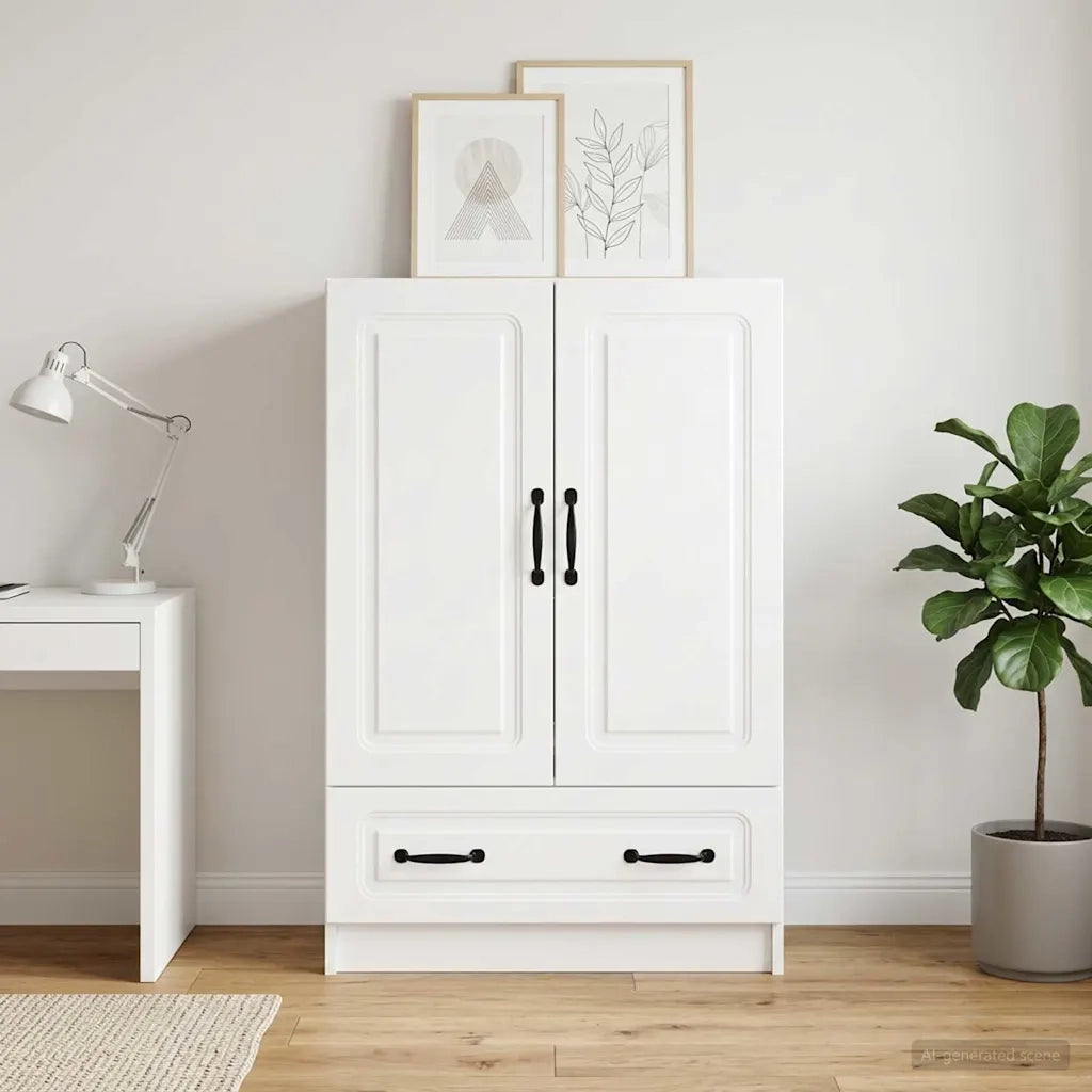 Credenza Bianco Lucido 66 x 34,5 x 92 cm Legno ingegnerizzato 895819