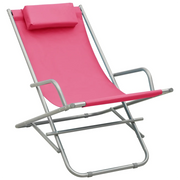 Lettino Prendisole | Sedie a Dondolo 2 pz in Acciaio Rosa