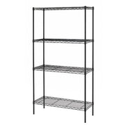 SCAFFALE A FILO 5 RIPIANI ACCIAIO VERNICIATO NERO 35X61X180H CM