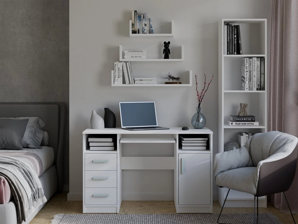 Scaffale da parete sospeso MOBI 3p bianco libreria moderna