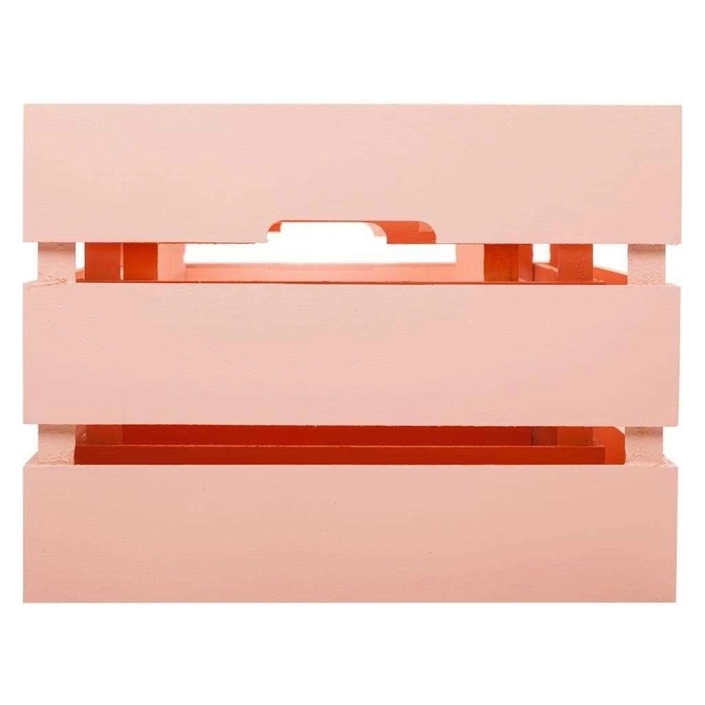Set di 3 cassetti in legno laccato rosa