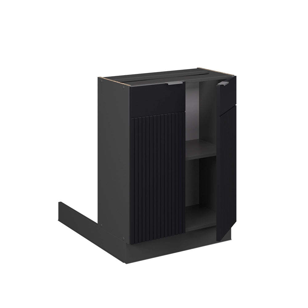 Isola cucina Fame-Line Nero rigato/Antracite 60 cm senza piano di lavoro Vicco