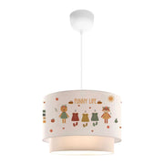 Lampada da terra a sospensione per bambini con motivo animali e vestiti bianchi 03_0010738