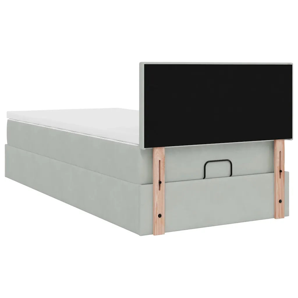 Struttura Letto Pouf con Materasso 90x200 cm in Velluto 3312524