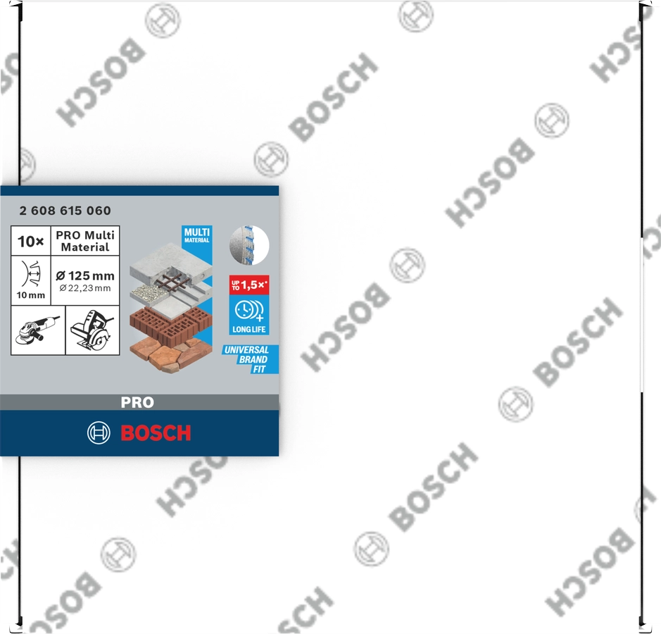 10 Dischi Diamantati Bosch for Universal Multi Material Ø125 mm 2608615060