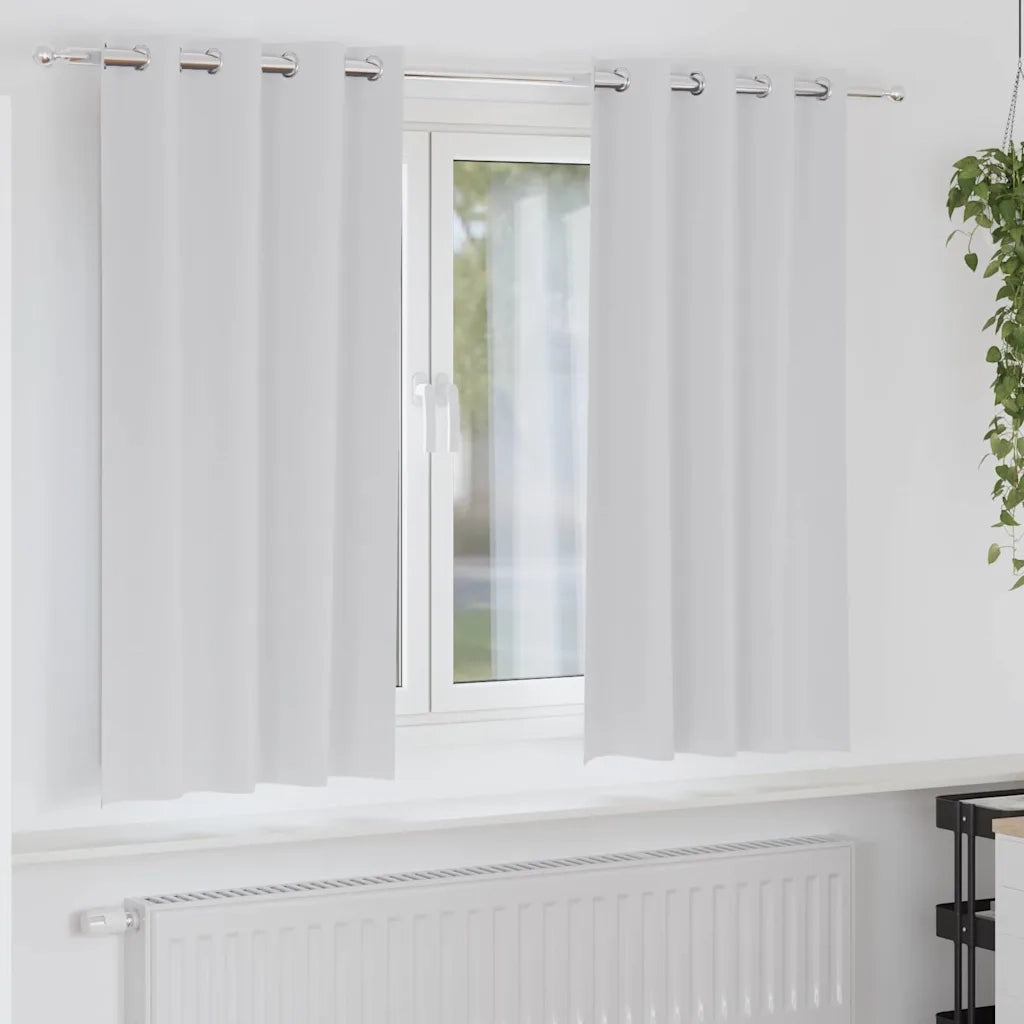 Tende Blackout con Anelli 2 pz Grigio Chiaro 175 x 140 cm 4107349