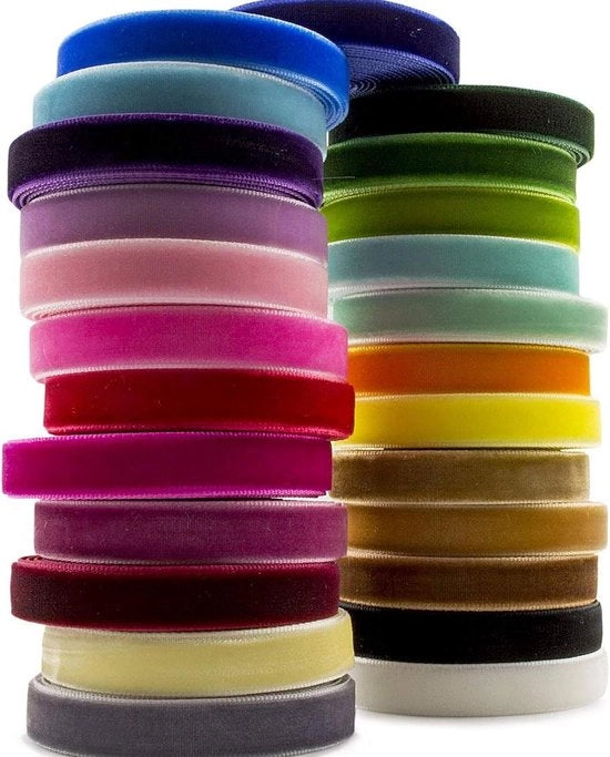 50 Metri di seta fluente - 25 colori - 3/8 pollici di larghezza - seta 10 mm - pacchetto promozionale.