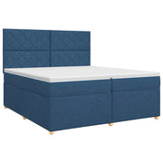 Letto box spring con materasso Blu 200 x 200 cm Tessuto 3453976