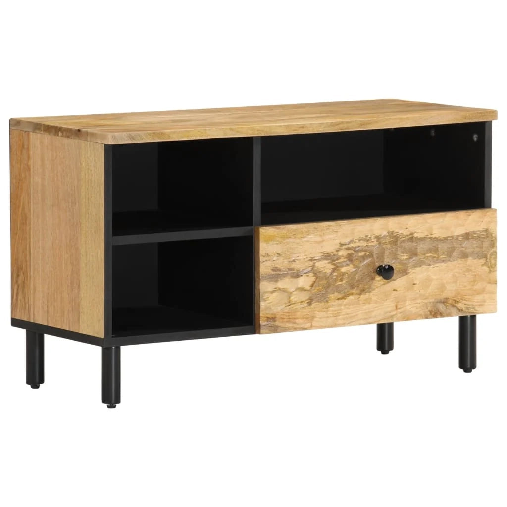 Mobile TV multimediale mensola TV credenza TV sala da pranzo soggiorno camera da letto 80 x 33 x 46 cm legno massello di mango marrone 02_0026247