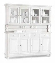 Credenza cristalliera napoletana in legno 4 ante Shabby chic biancopomelli bronzo