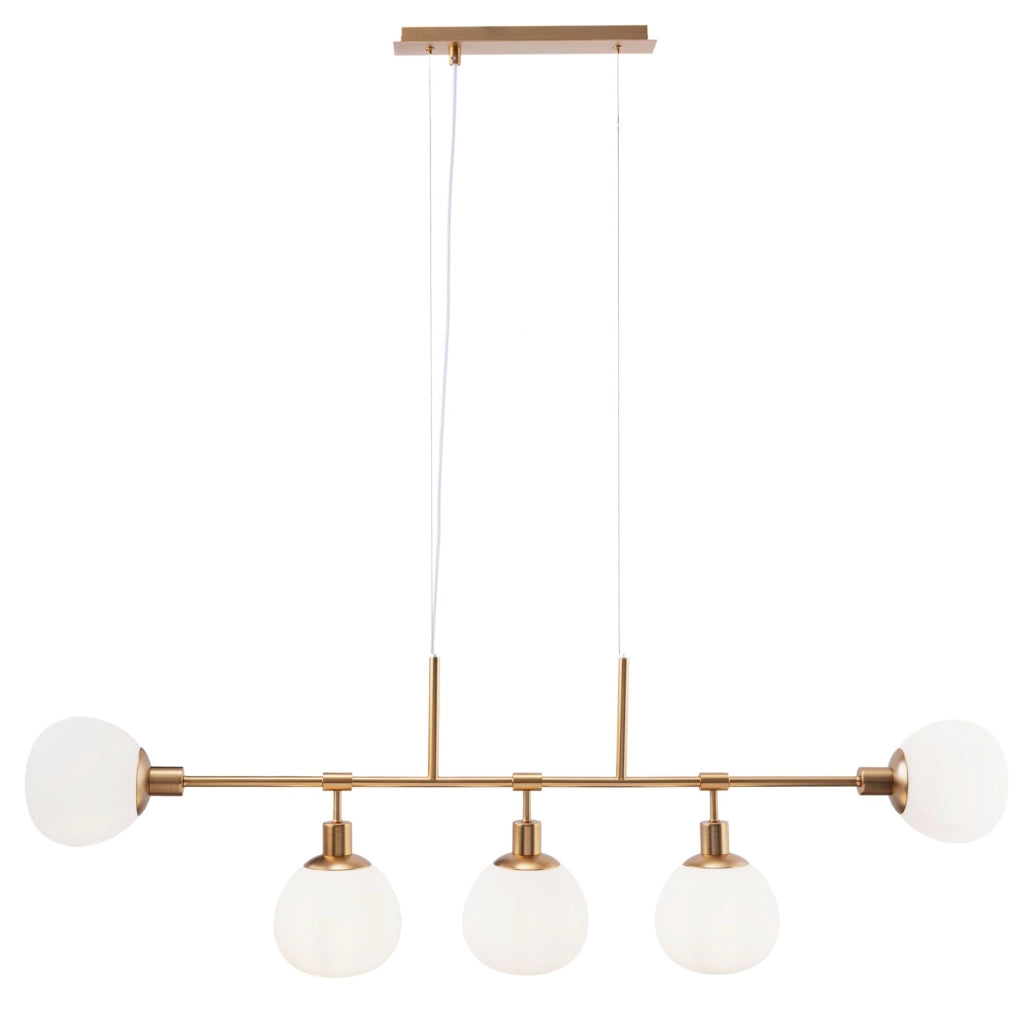 Maytoni Lampadario Sospensione Erich 5 luci E14 oro rosa metallo diffusore vetro