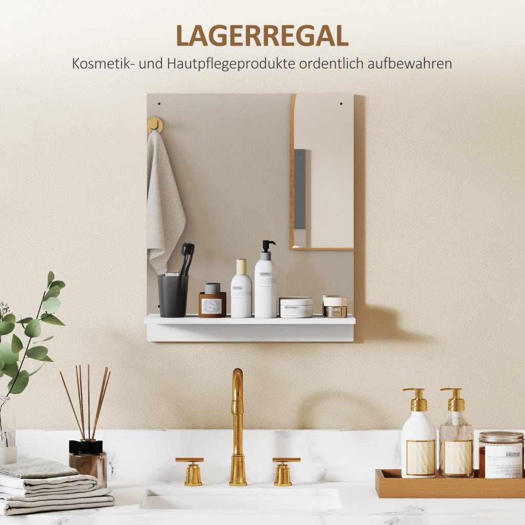 Specchio da bagno con ripiano ¨C zephmum ¨C Bianco 50x60 cm