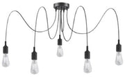 Lampadario Lucide FIX 5xE27 nero regolabile 100cm IP20