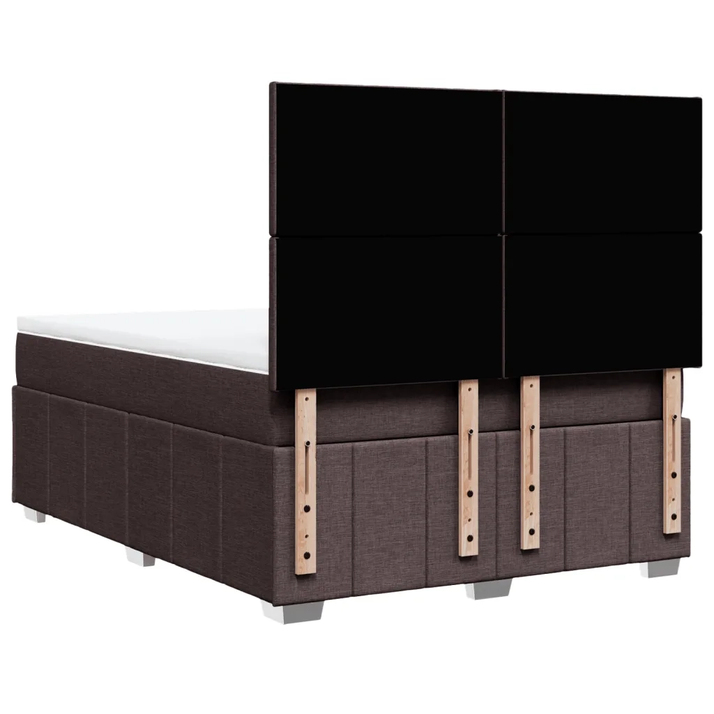 Giroletto a Molle con Materasso Marrone Scuro 140x200cm Tessuto 3293987