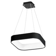 CHOPIN - Sospensione Quadrata a LED 60W, 3000K, Luce Calda, Struttura in Metallo Nero, Diffusore in Metacrilato, IP20 - Rossini Group