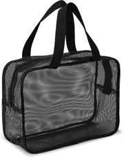 Tas per doccia portatile nera con mesh e cerniera Tas multifunzionale per spiaggia Tas per bagno con maniglia Tas per palestra con mesh Tas per viaggiare Tas per campeggio Tas per studente Tas per bagno