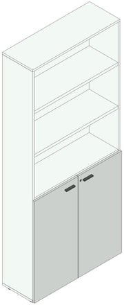Armadio operativo ad ante in melaminico per ufficio cm. 90x33,7x194,4h