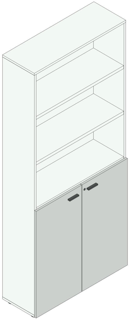 Armadio operativo ad ante in melaminico per ufficio cm. 90x33,7x194,4h