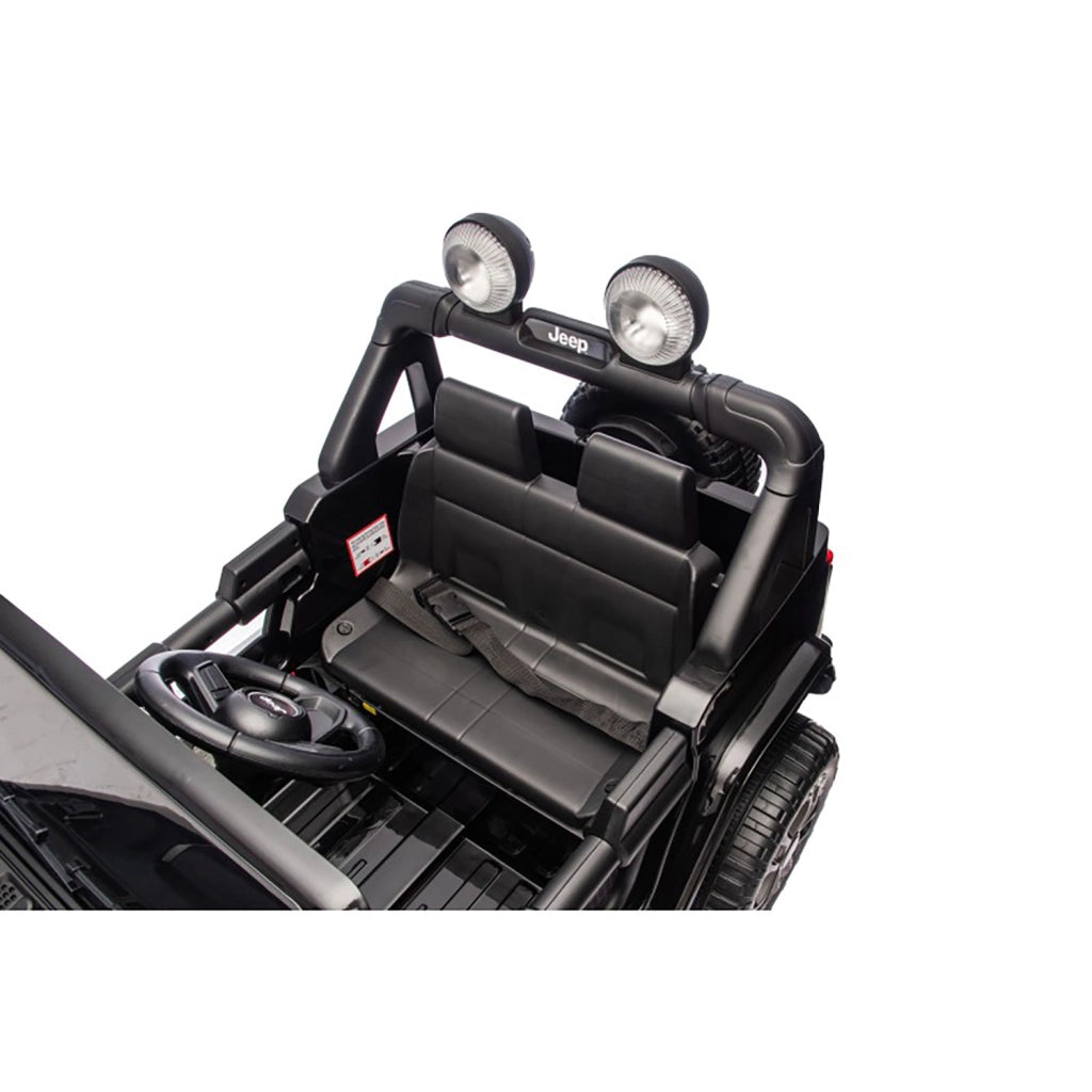 Macchina Elettrica per Bambini Jeep Wrangler Rubicon 12V con Telecomando Nero
