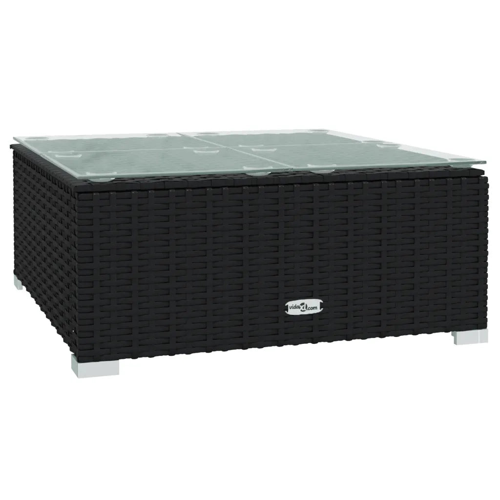 Set Divani da Giardino 7 pz con Cuscini in Polyrattan Nero 3101719