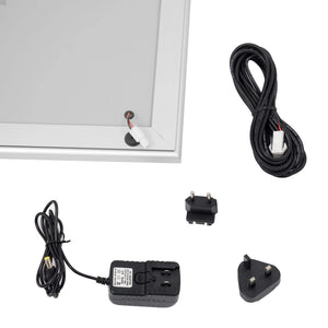 Bacheca con Apertura a Battente 30,1x48,7x2,3 cm in Alluminio con Led Silver