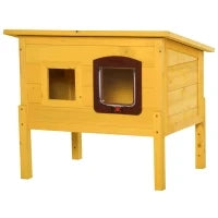 Cuccia Casetta per Animali Domestici in Legno di Abete 70 x 51.5 x 60cm