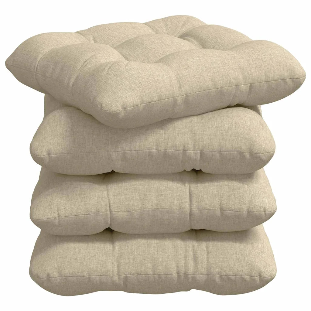 Cuscini per Seduta 4 pcs Crema 40 x 40 x 12 cm Tessuto 42015067